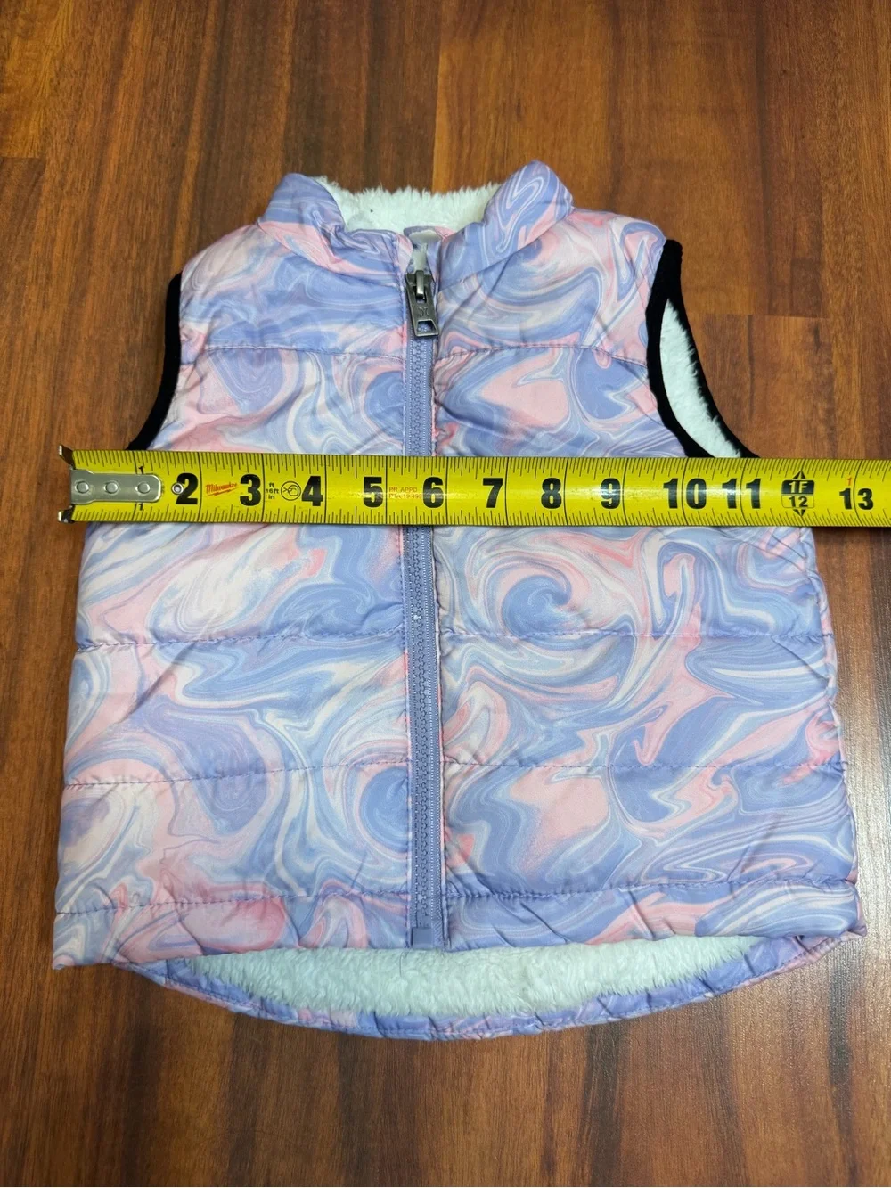Kids Pink and Lavender Marble Puffer Vest - Brand